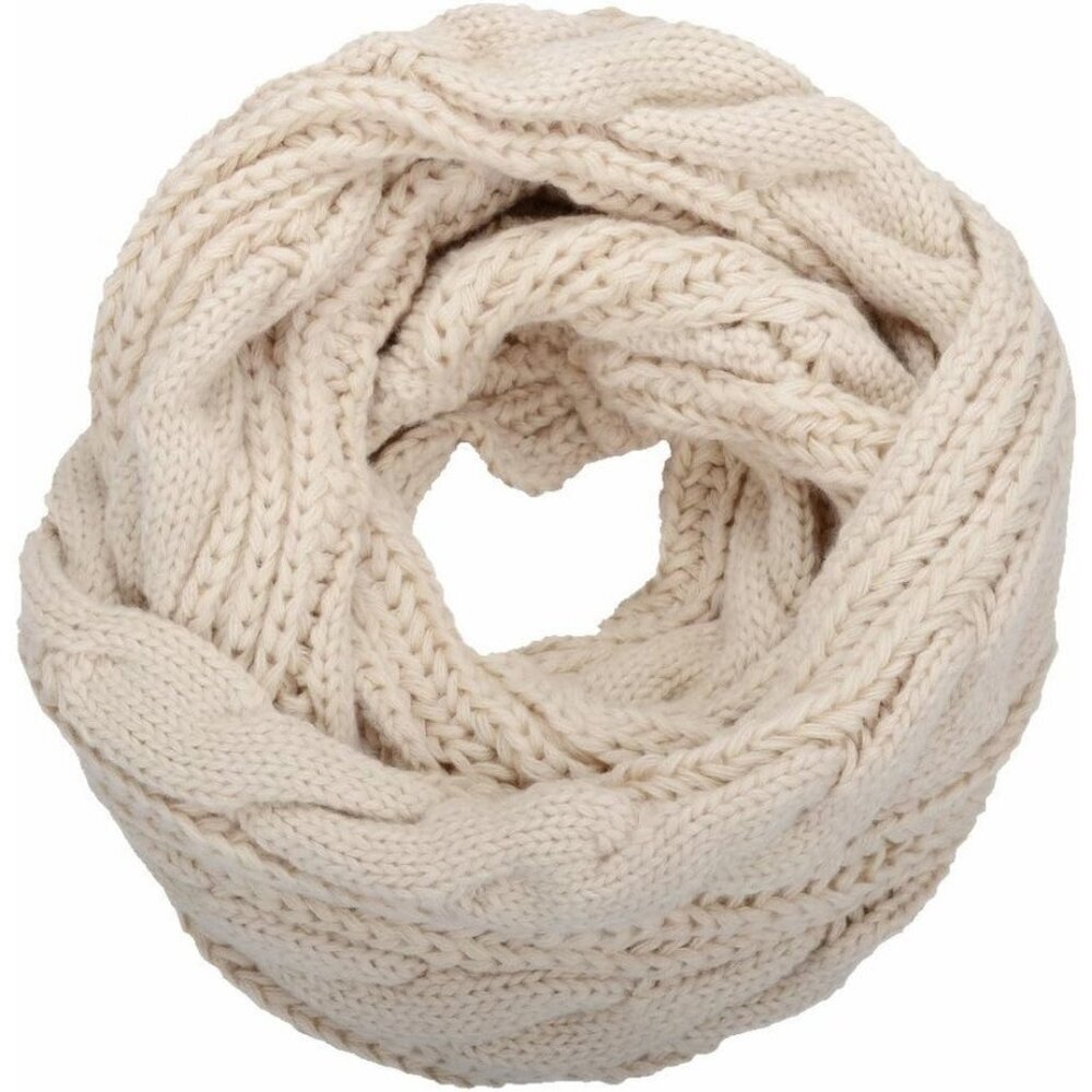 Women's Twist Khaki Thick Ribbed Knit Winter Infinity Circle Loop Scarf